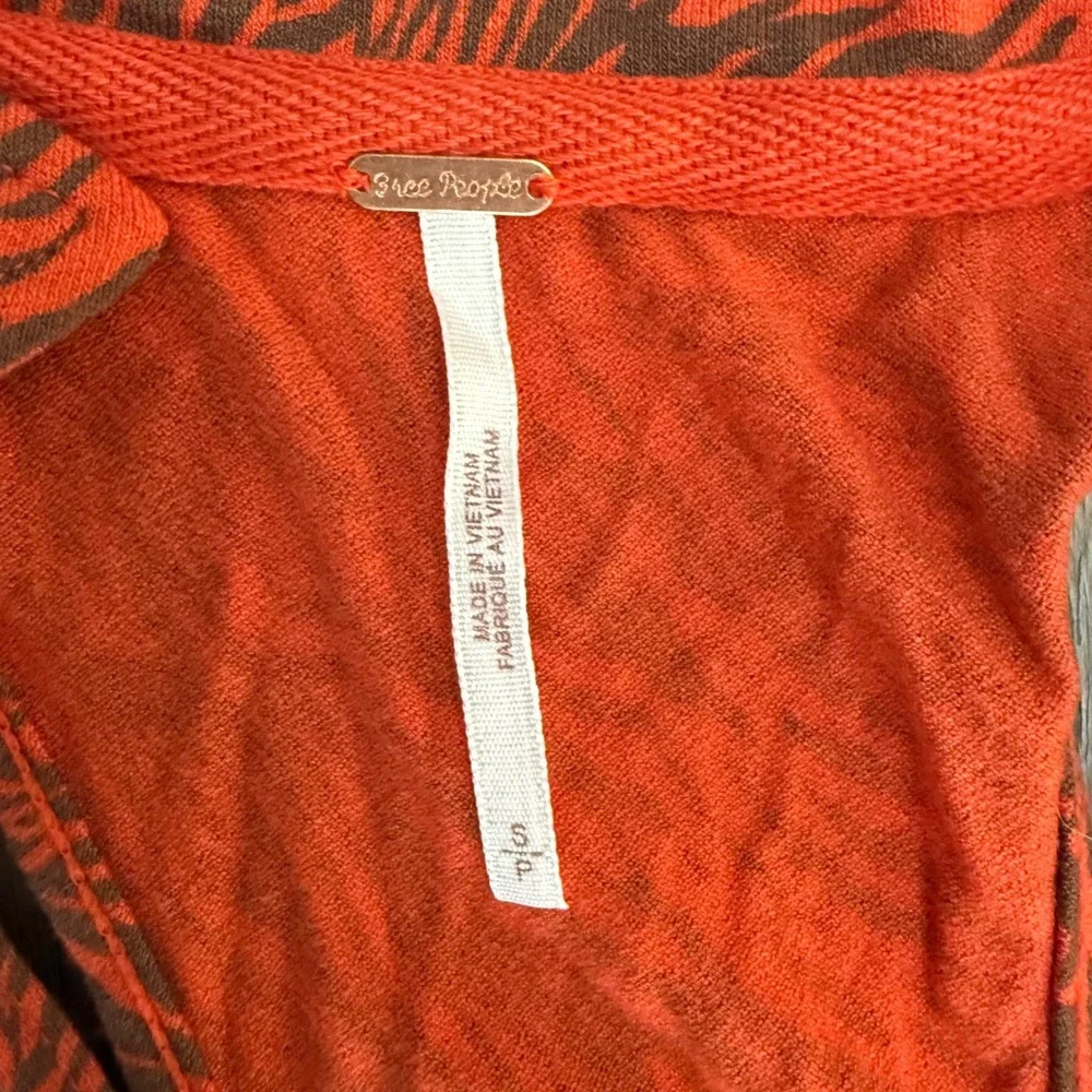 Free People Red Zebra Print Ruched Halter Top Sleeveless Racerback Small